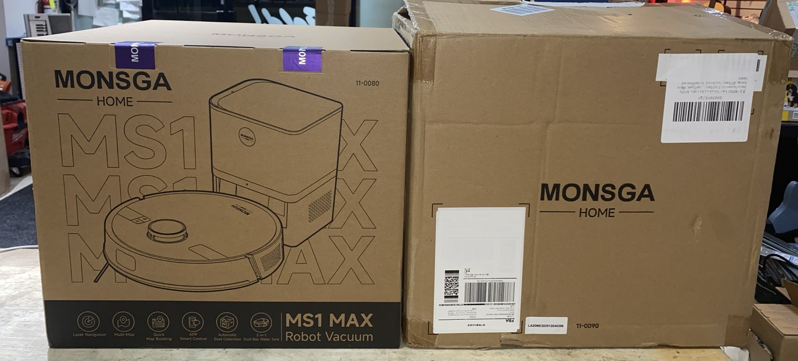 Monsga MS1 MAX Robot Vacuum & Mop Combo w/ 3.5L Self Emptying Station