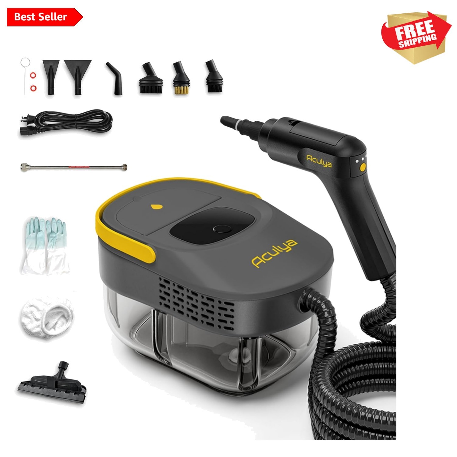 Professional-Grade Handheld Steam Cleaner – 30-60 Minutes of Steam Cleaning