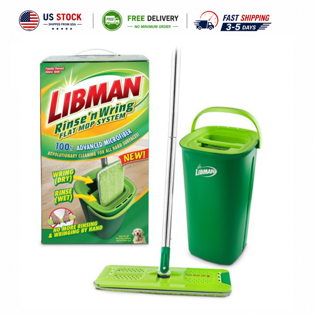Libman Rinse N Wring Flat Mop System with Microfiber Pad