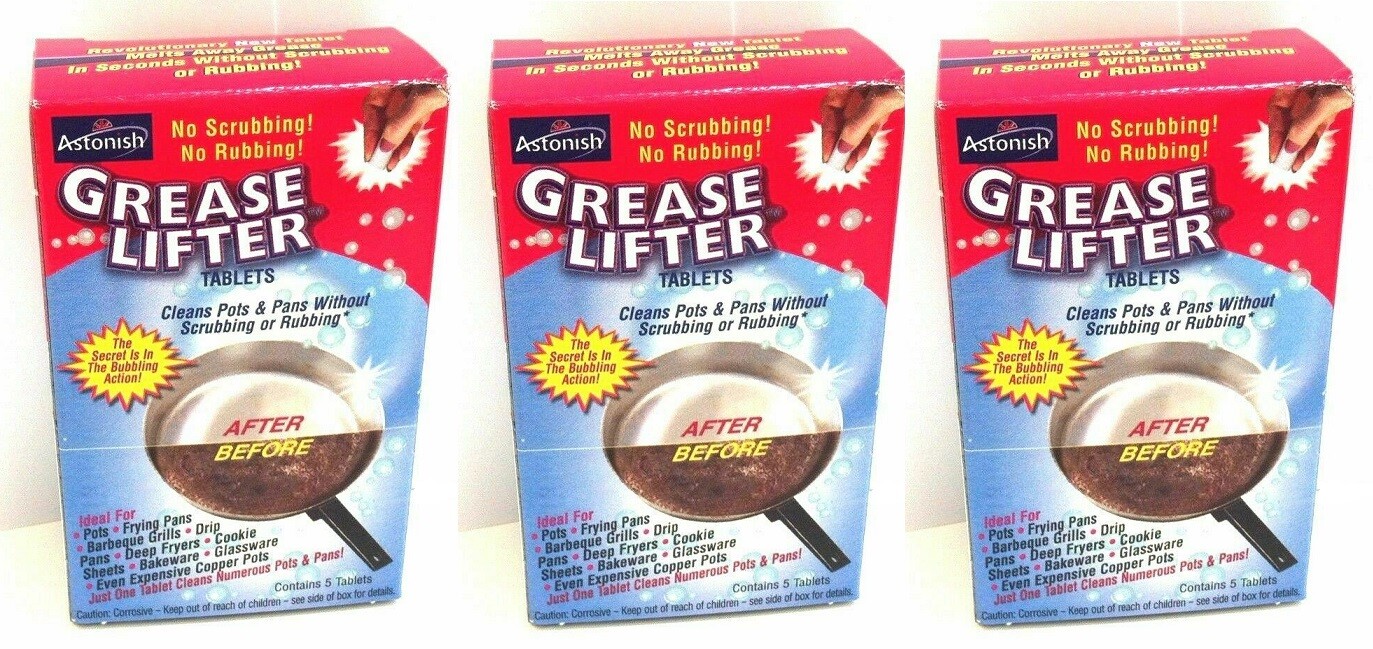 3 Pack Astonish Oven Cookware Cleaner Grease Lifter Tablets