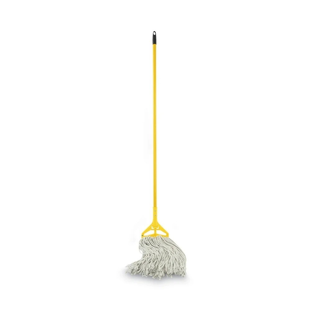 60 inch Quick Change Side-Latch Plastic Mop Head with Aluminum Handle Yellow
