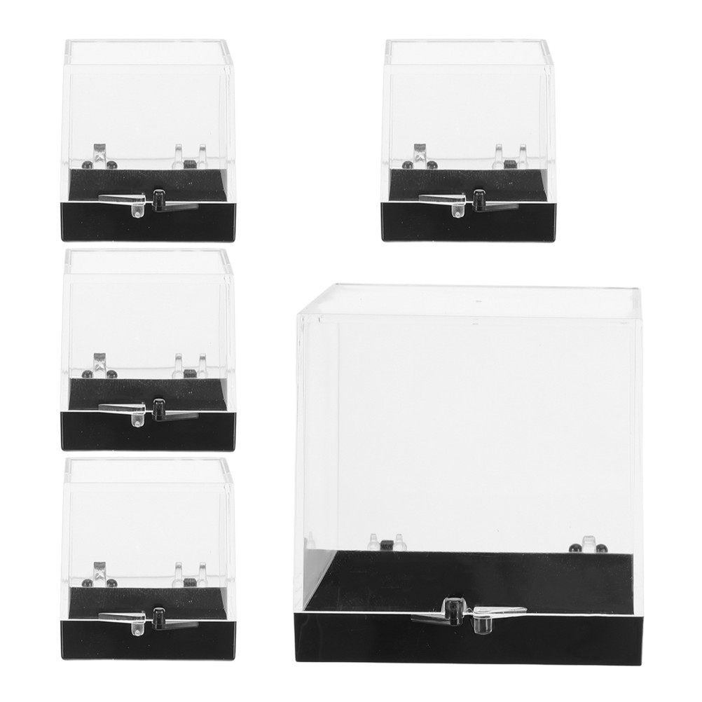 5Pcs Transparent Plastic Specimen Boxes for Mineral Collection and Coin Display