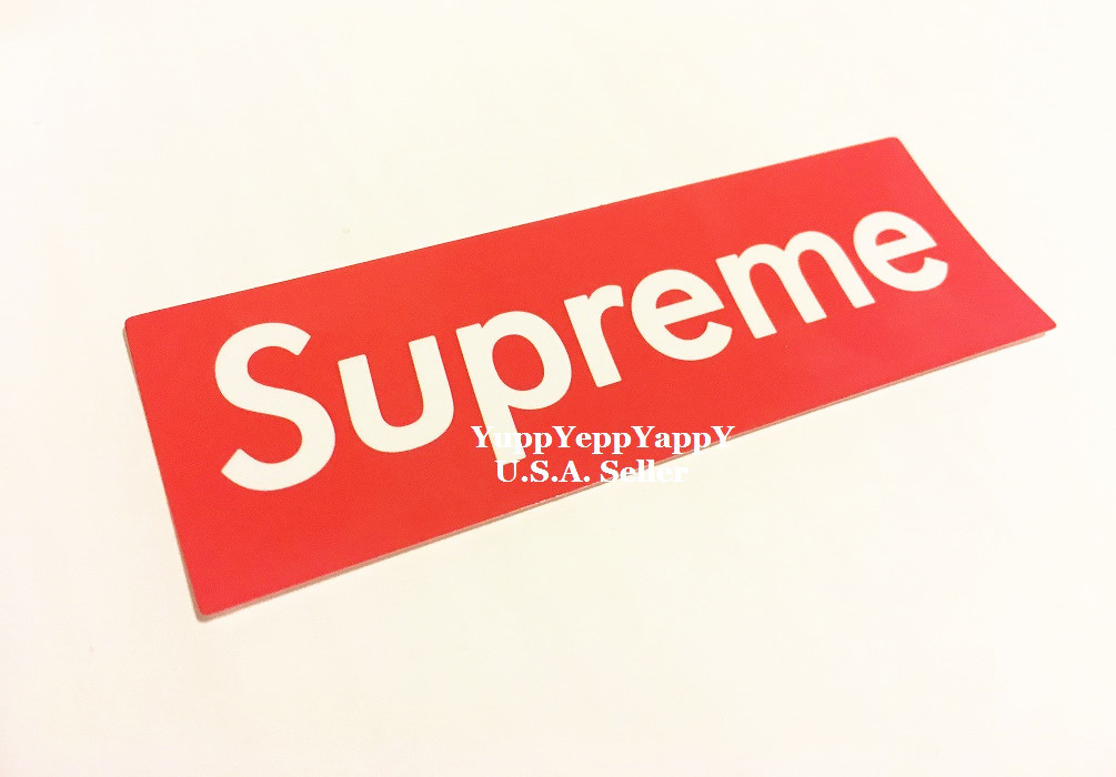 SUPREME STICKERS 9cm x 3cm SUPREME RED LOGO STICKERS