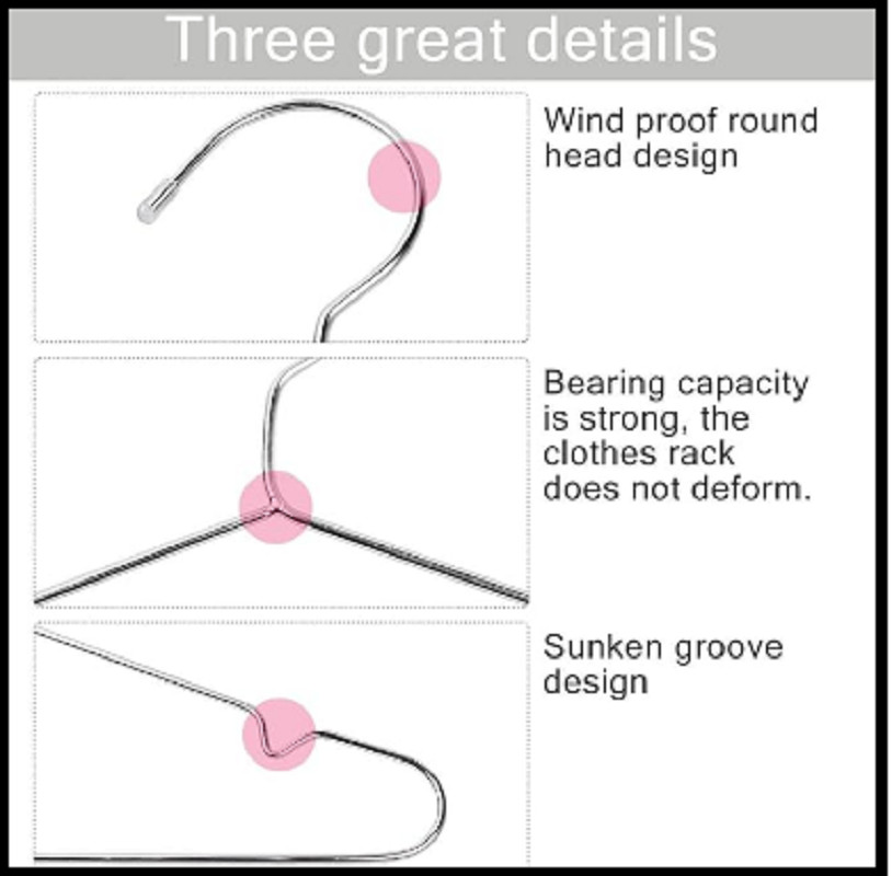 TIMMY Wire Hangers 40 Pack Stainless Steel Strong Assorted Colors , Sizes