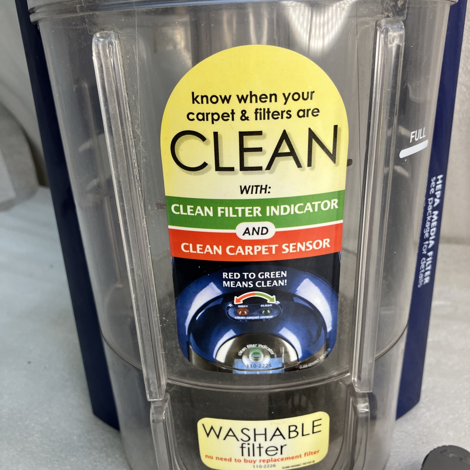 Bissell 58F8-3 Rewind SmartClean Upright Vacuum, Full Canister Dust Bin Assembly