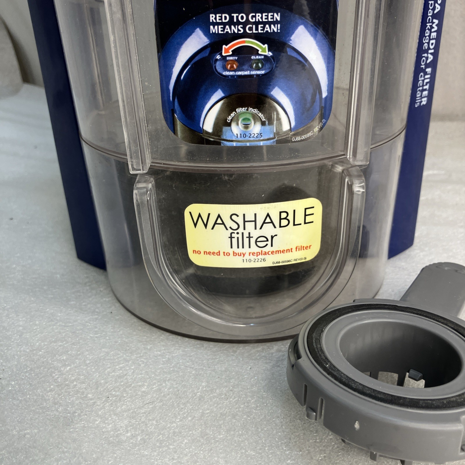 Bissell 58F8-3 Rewind SmartClean Upright Vacuum, Full Canister Dust Bin Assembly