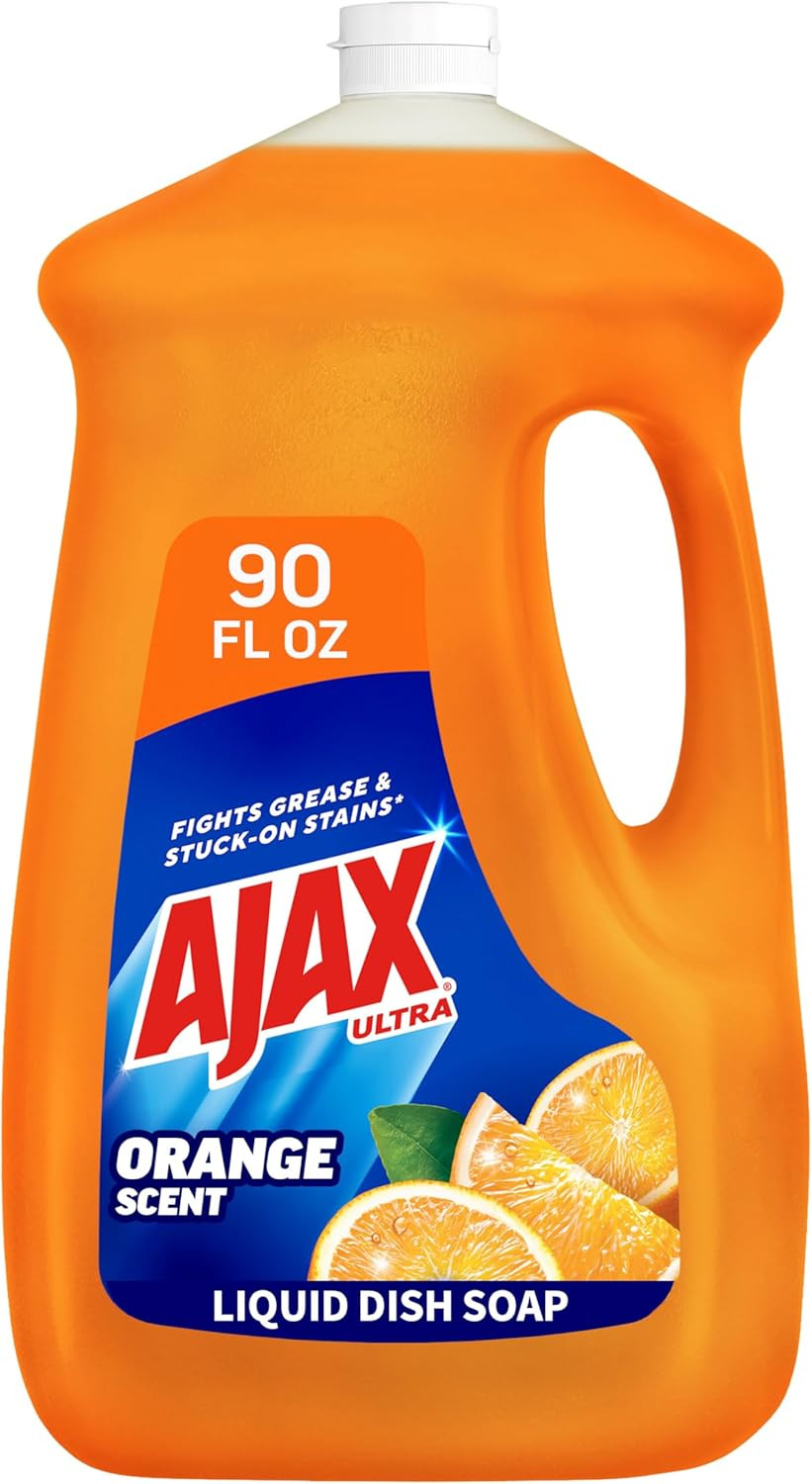 Ajax Ultra Liquid Dish Soap Orange Scent, Triple Action, 90 fl oz Bottle