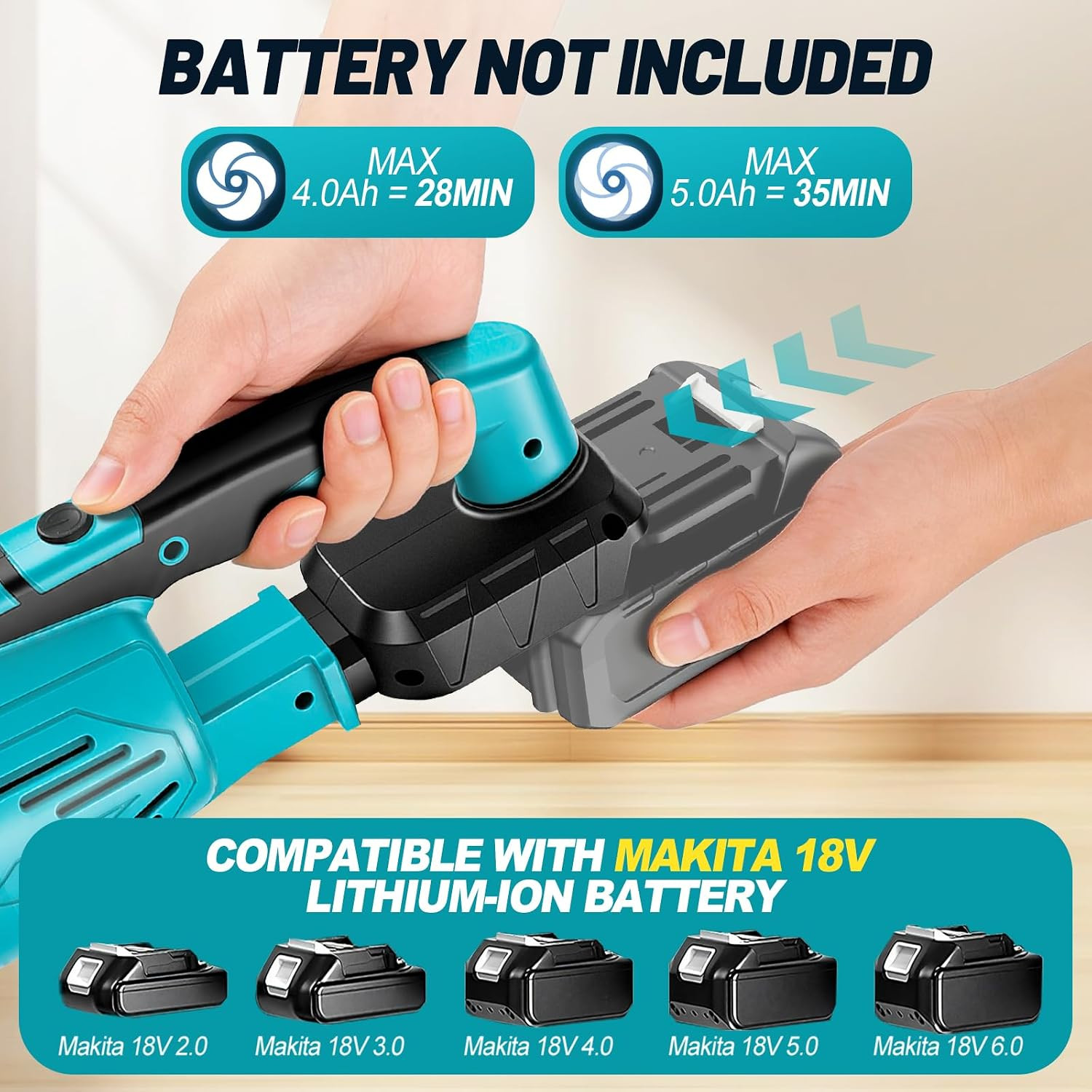 Cordless Vacuum Cleaner Compatible with Makita 18V Battery, Handheld Battery …