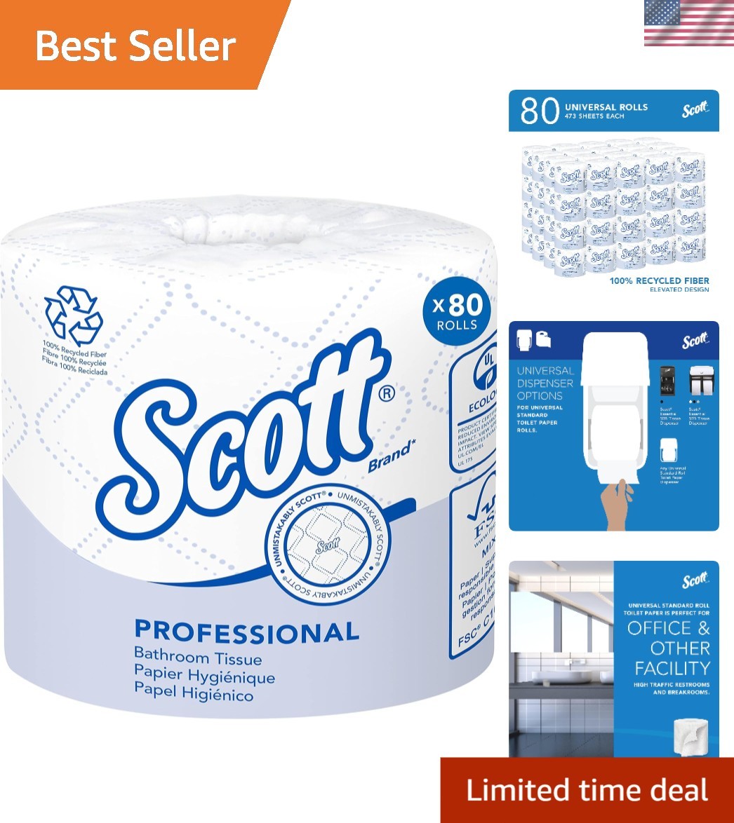 Recycled Fiber Toilet Paper Bulk Rolls 2-Ply White Eco-Friendly Septic Safe