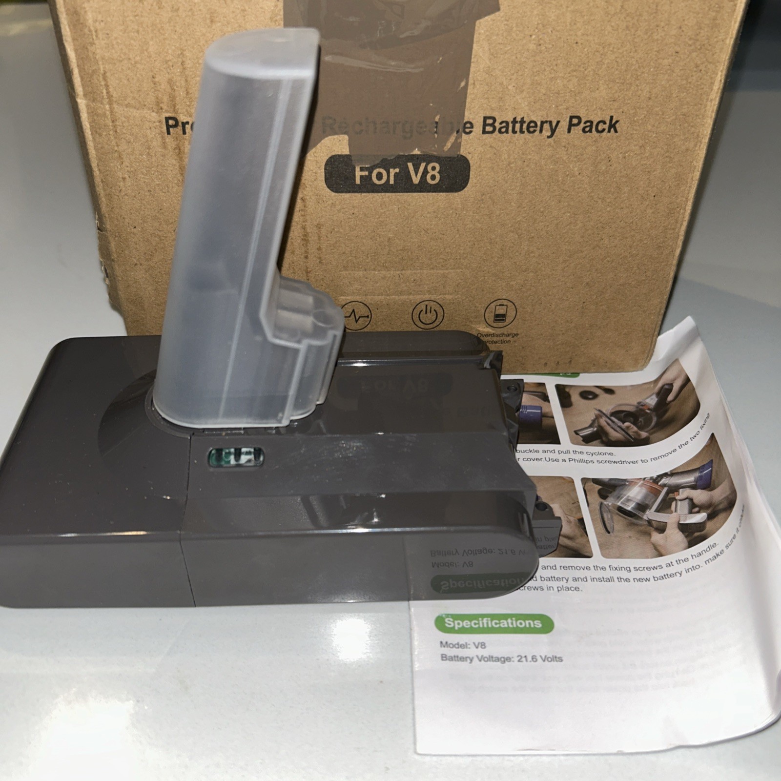 Rechargeable Battery Pack For Dyson V8/SV10 Series 8000mAh 21.6V 172.8Wh