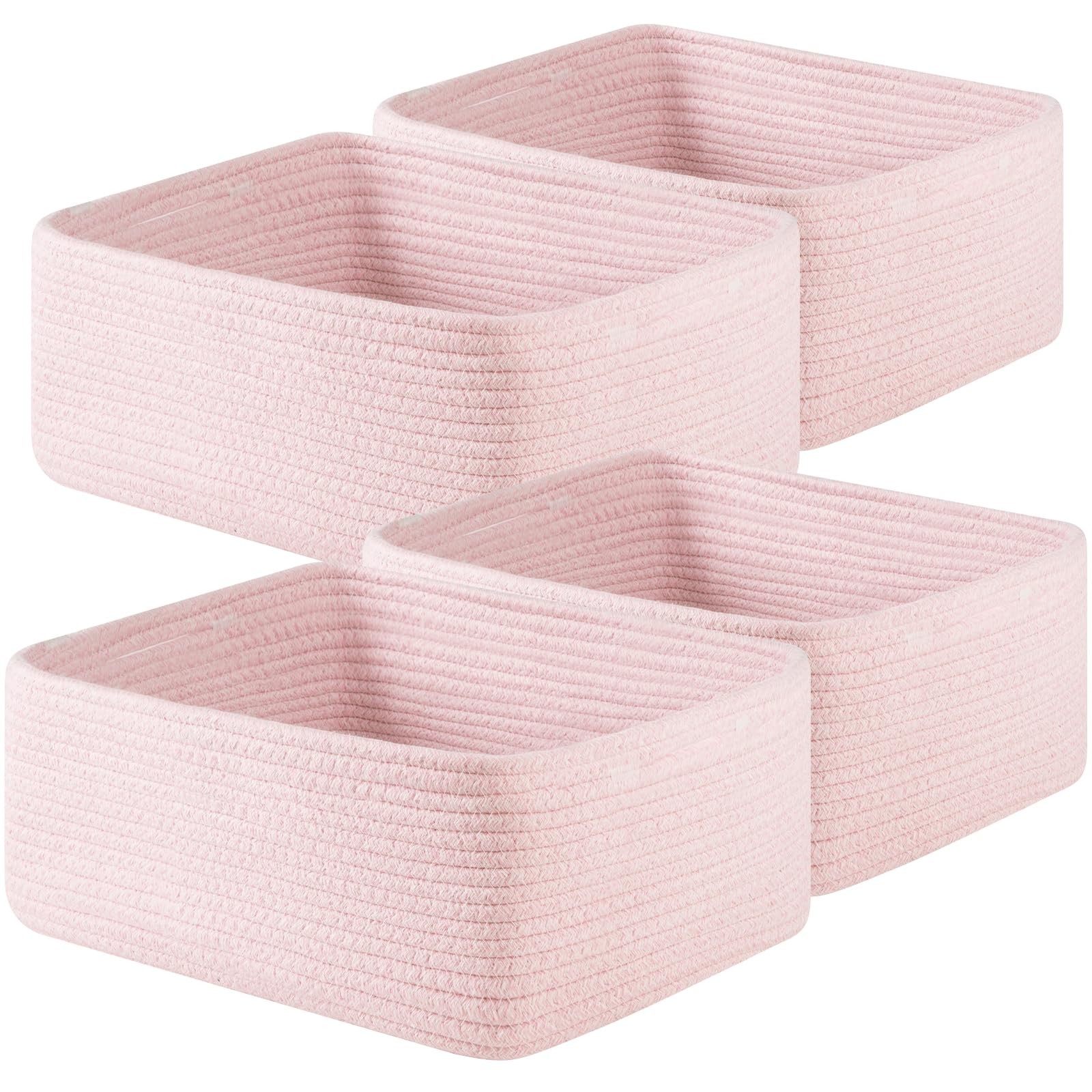 OIAHOMY 4 Pack 14.17*11.02*6.3IN Storage Baskets for Organizing Shelves, Woven R