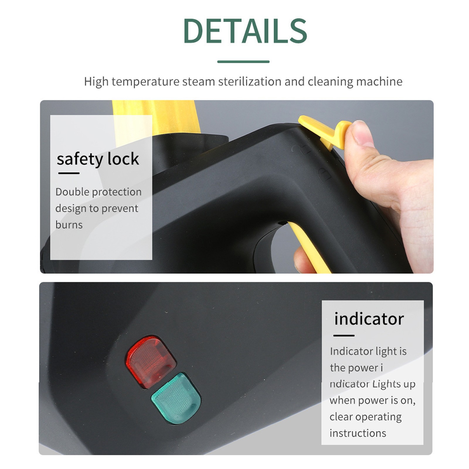7-in-1 Handheld Steam Cleaner For Home 1000W 115℃ Temperature Quick YBWW