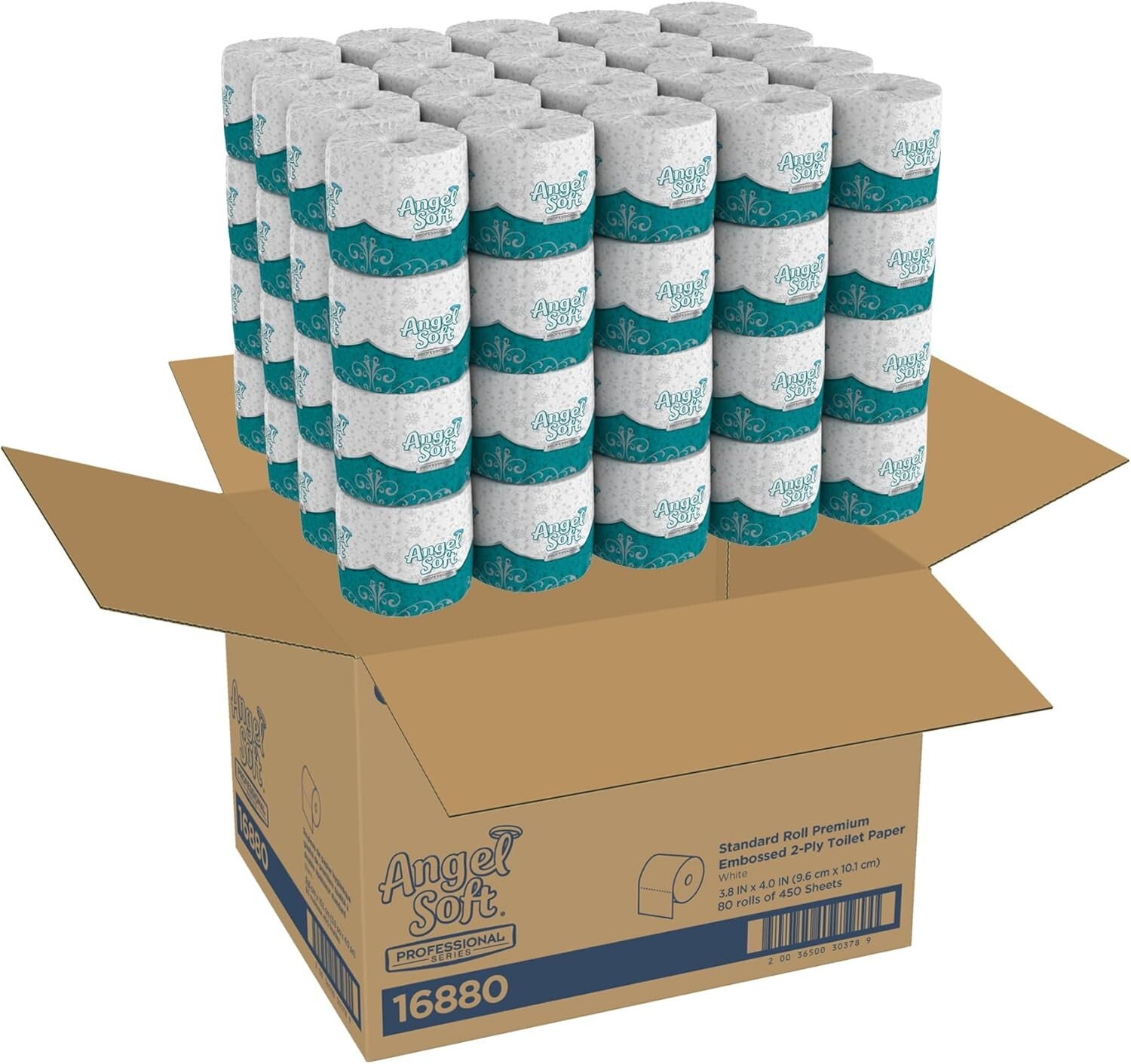 Angel Soft Professional Series Premium Embossed Toilet Paper, Case of 80 Rolls