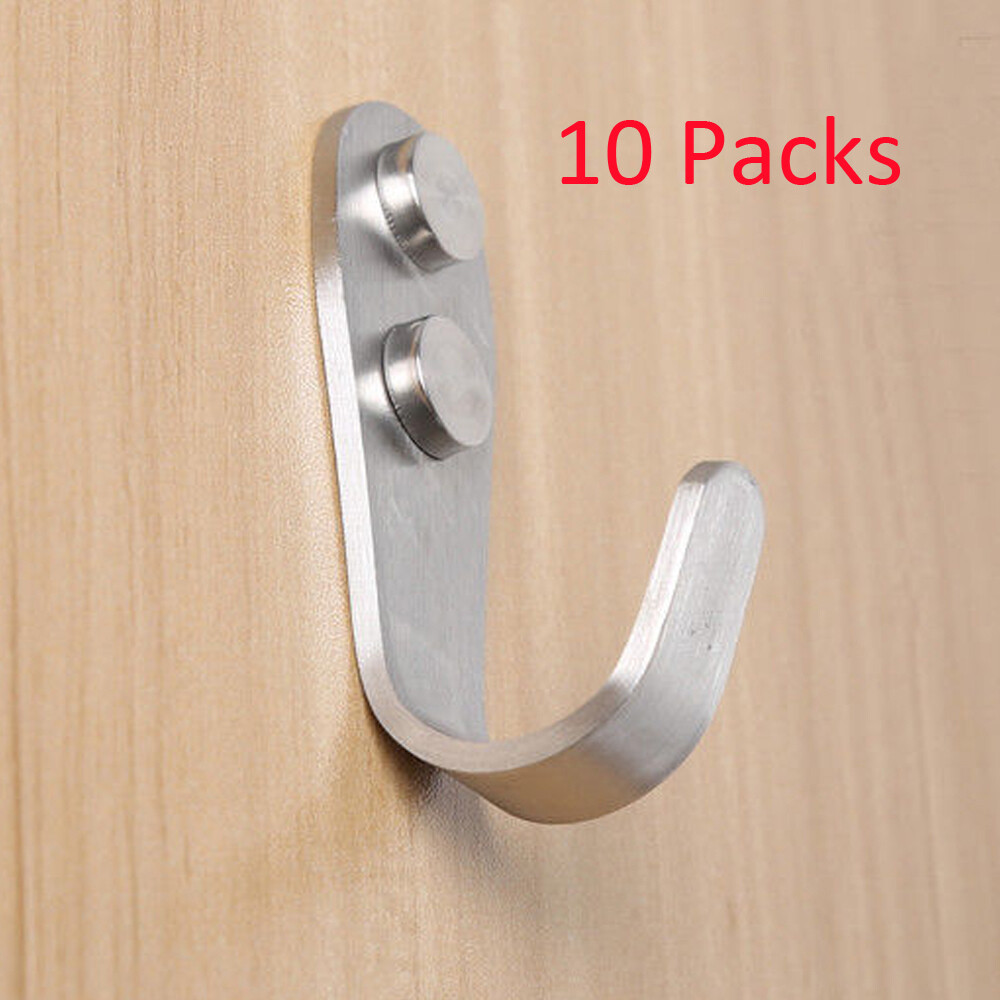 20PCS Bathroom Kitchen School Wall Door 304 Stainless Steel J Hook Hanger Hooks