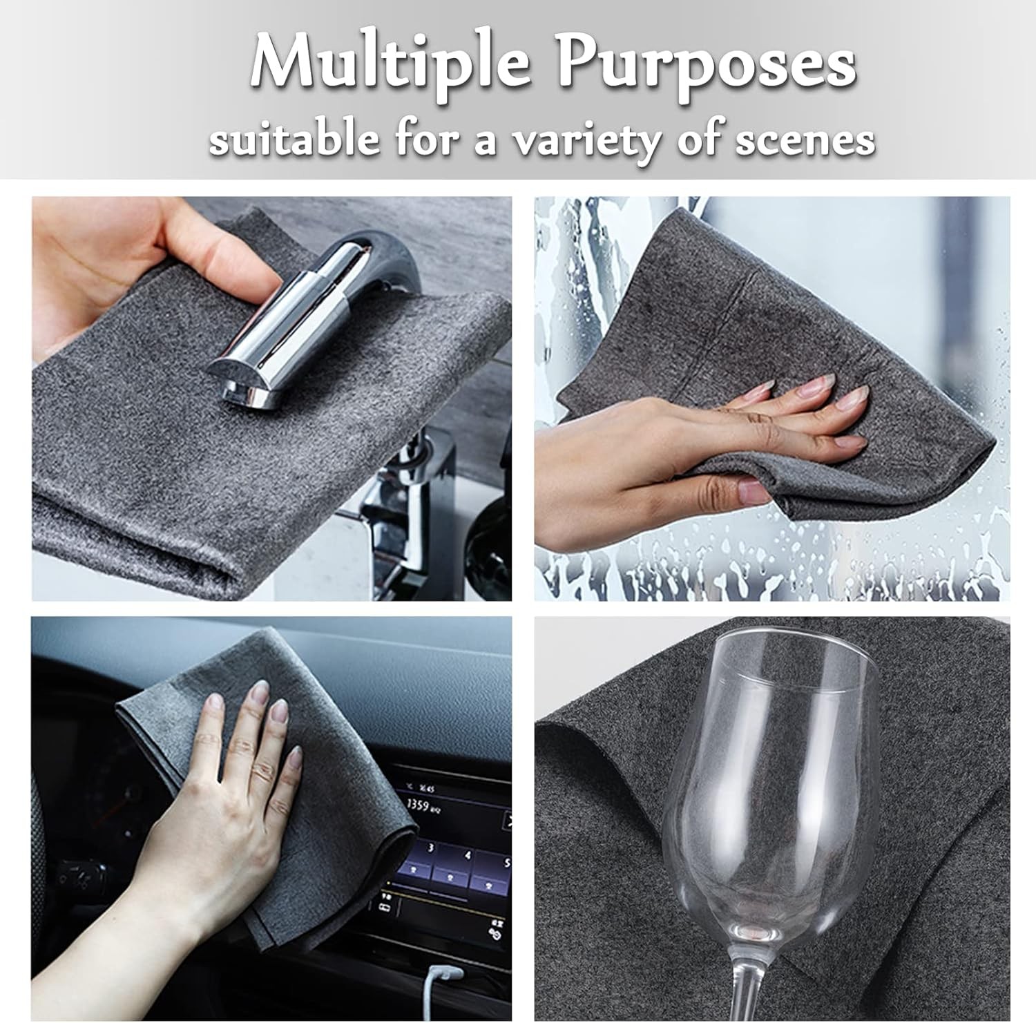 10PCS Magic Glass Cleaning Cloth Microfiber Cleaning Towels for Windows Kitchen