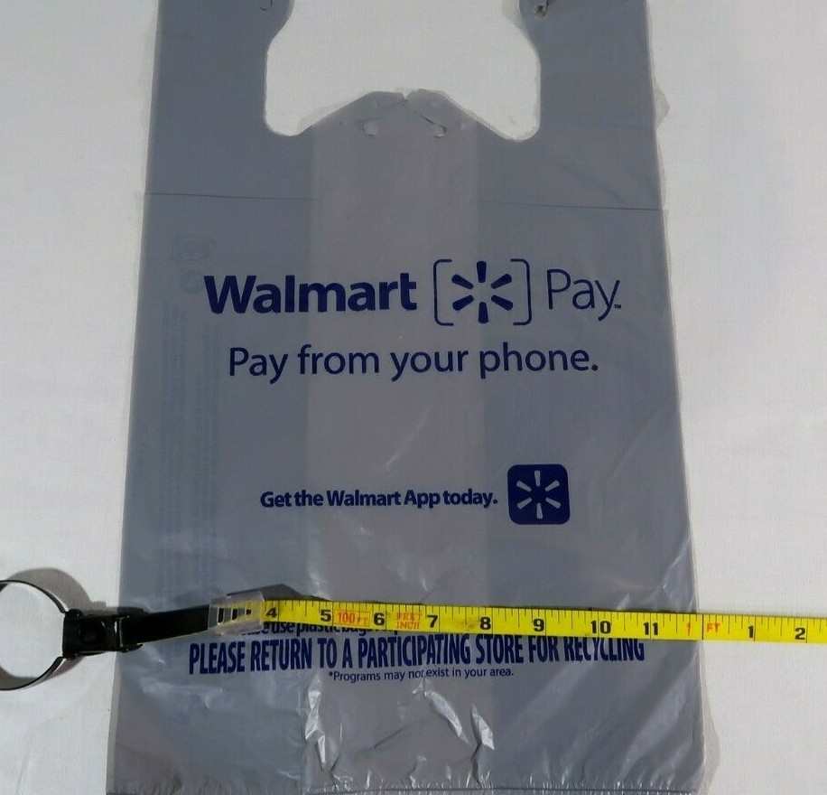 Walmart Plastic Grocery Bags Single Use New Folded Art Crafts Trash Bag