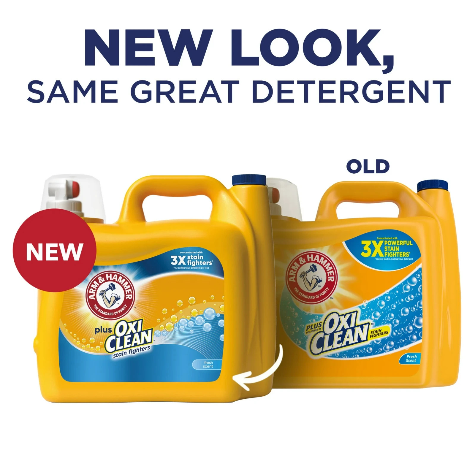 (3 pack) ARM & HAMMER Plus OxiClean Liquid Laundry Detergent, Stain Remover