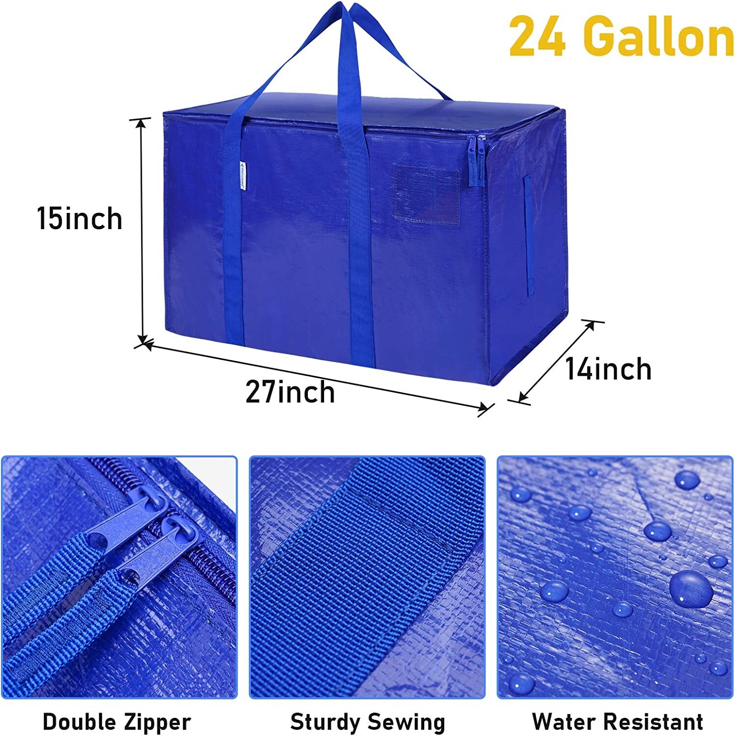 2-8 Pack Extra Heavy Duty Large Moving Bags W/ Strong Zipper Comfortable Handles