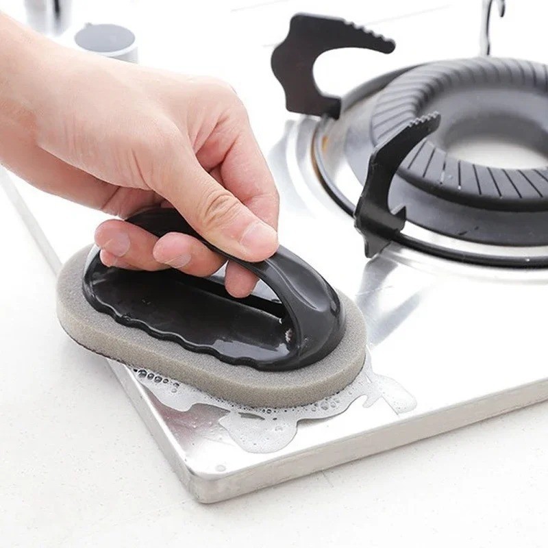 Magic Emery Sponge Brush Rust Remover Cleaning Tool with Handle