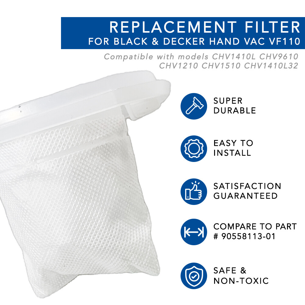 MaximalPower™ Filter Replacement for Black & Decker Hand Vacuum VF110 – White