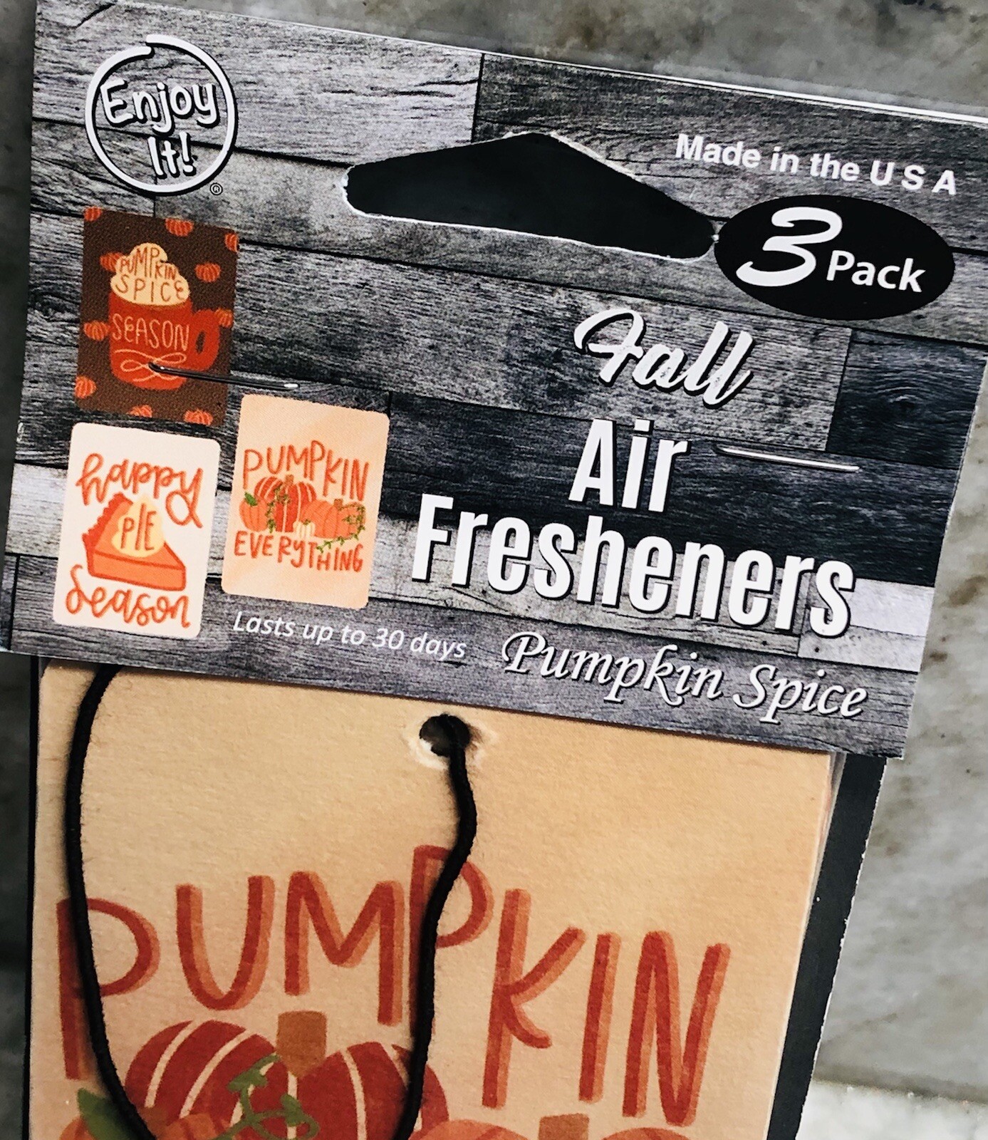 Ship N 24 Hours. Seasonal Art Collection Air Freshener Pumpkin Spice 3 Pack.