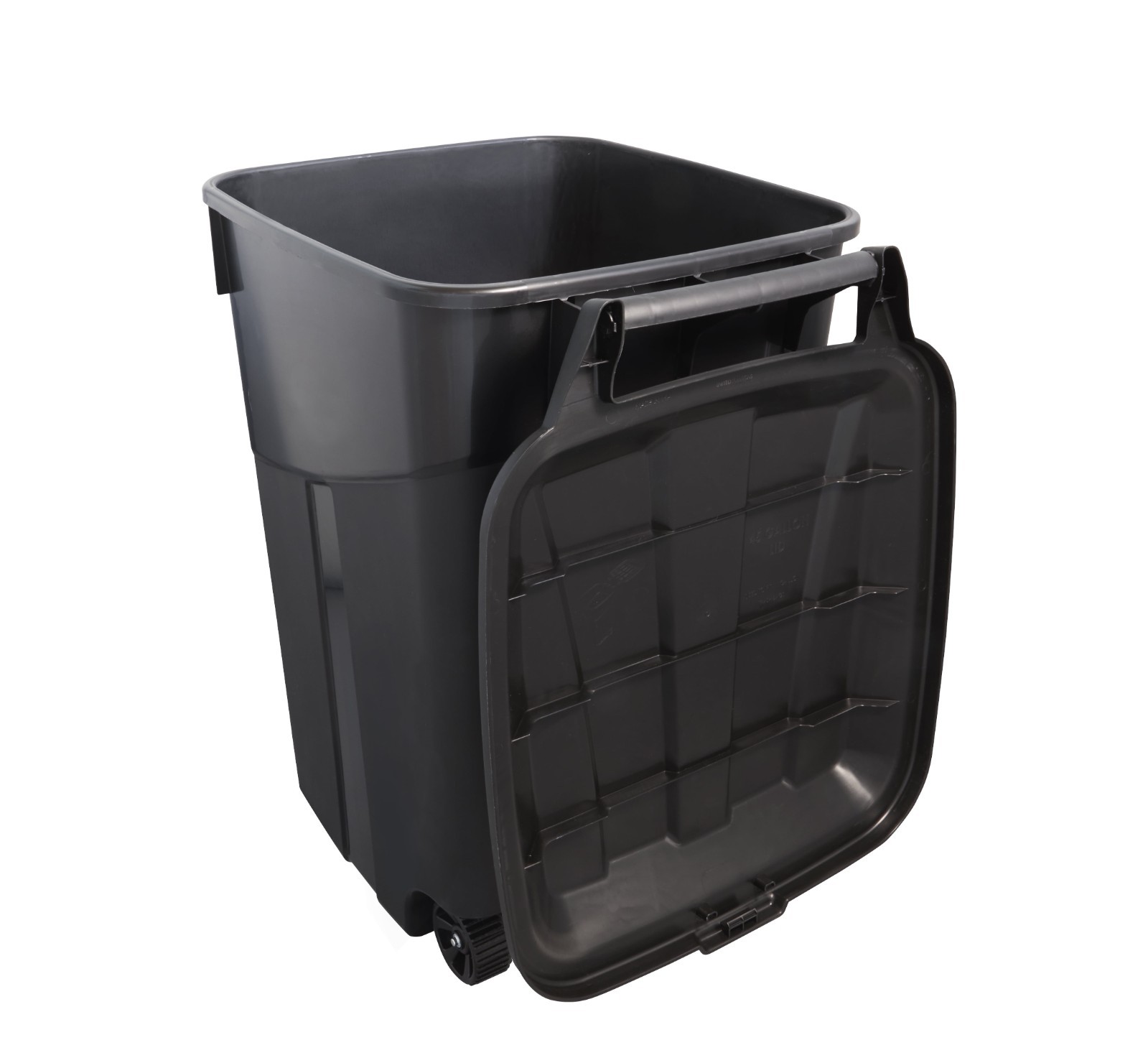 (2 pack) Hyper Tough 45 Gallon Wheeled Heavy Duty Plastic Garbage Can, Lid