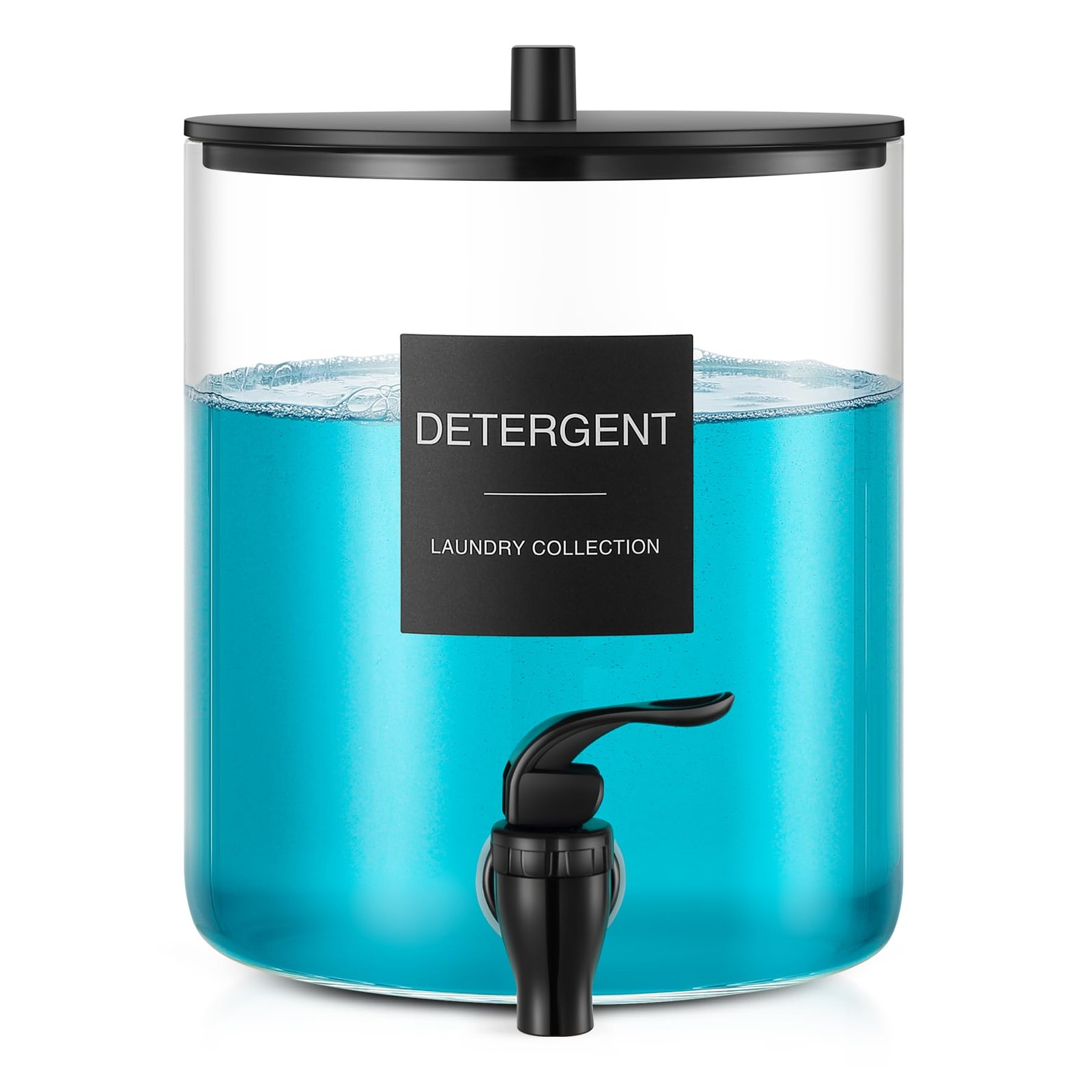 Glass Laundry Detergent Dispenser, 128 oz / 3.5L Fabric Softener Black01