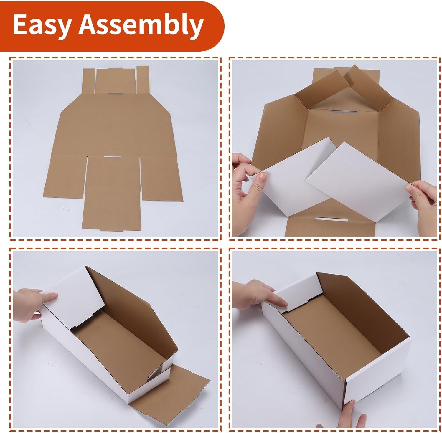 Versatile White Cardboard Storage Boxes 12x8x4.5 Inches – 35 Pack for Organizing
