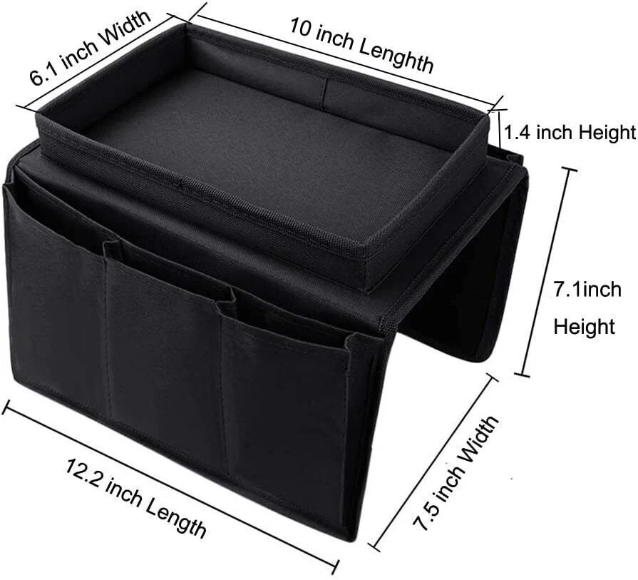Sofa Armrest Organizer 6 Pocket TV Remote Holder Chair Beside Couch Bag