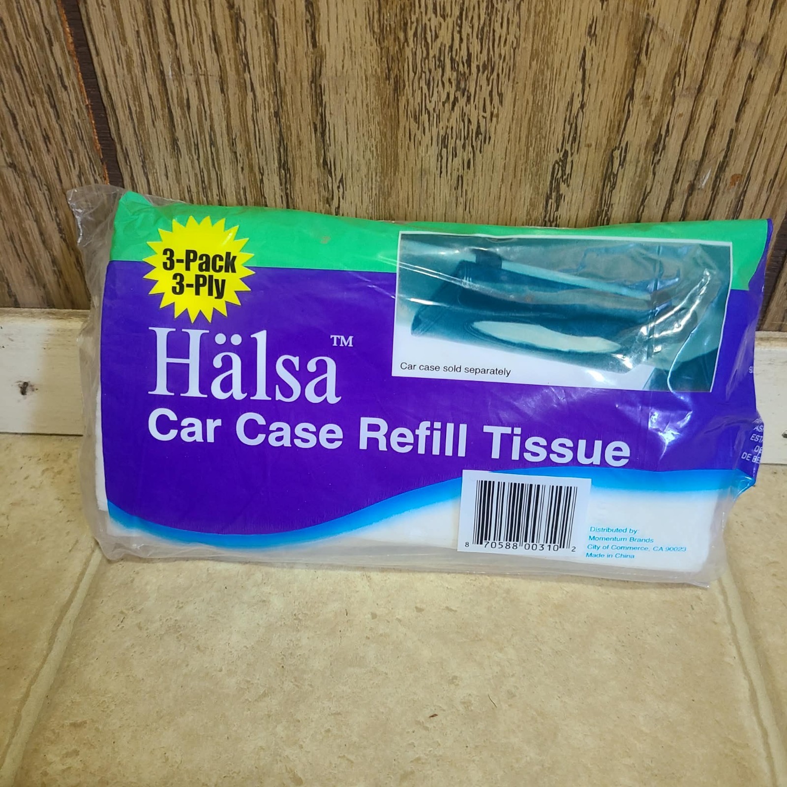 Tempo Car Tissue Refills Halsa 3 Pack Sealed Auto Visor Holder Replacement Packs