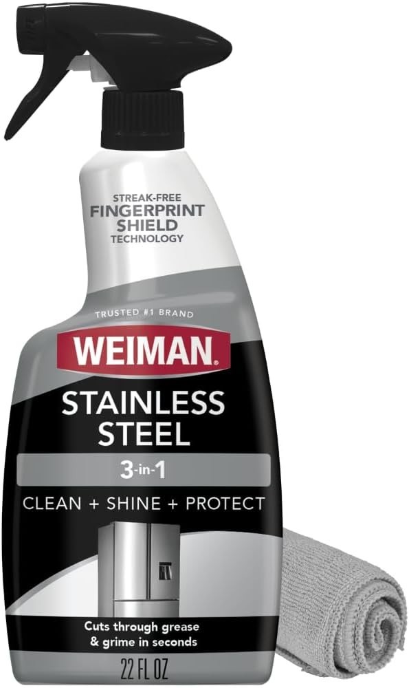 Stainless Steel Cleaner & Polish, Anti Fingerprint Spray Stainless Steel Clot…