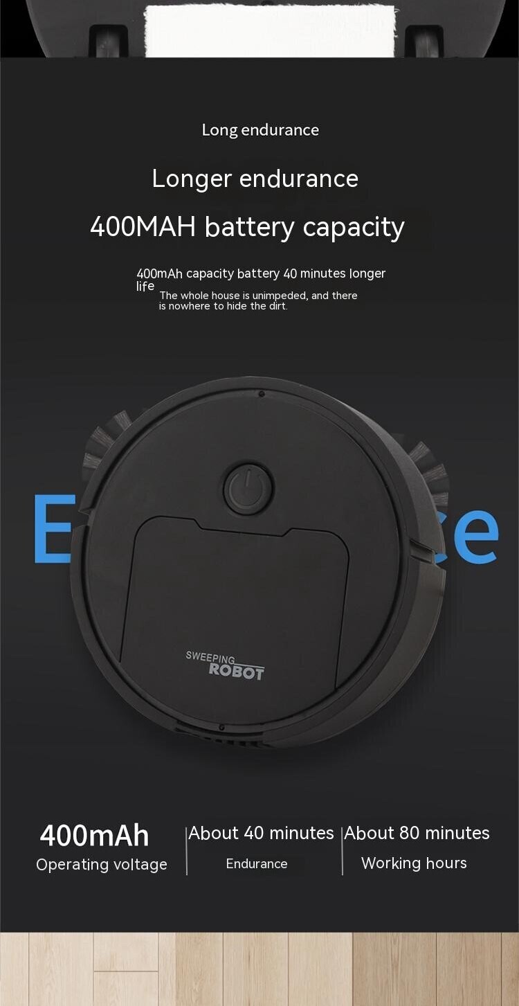 Mini Intelligent Robot Vacuum Sweeper- 40 min Running Time