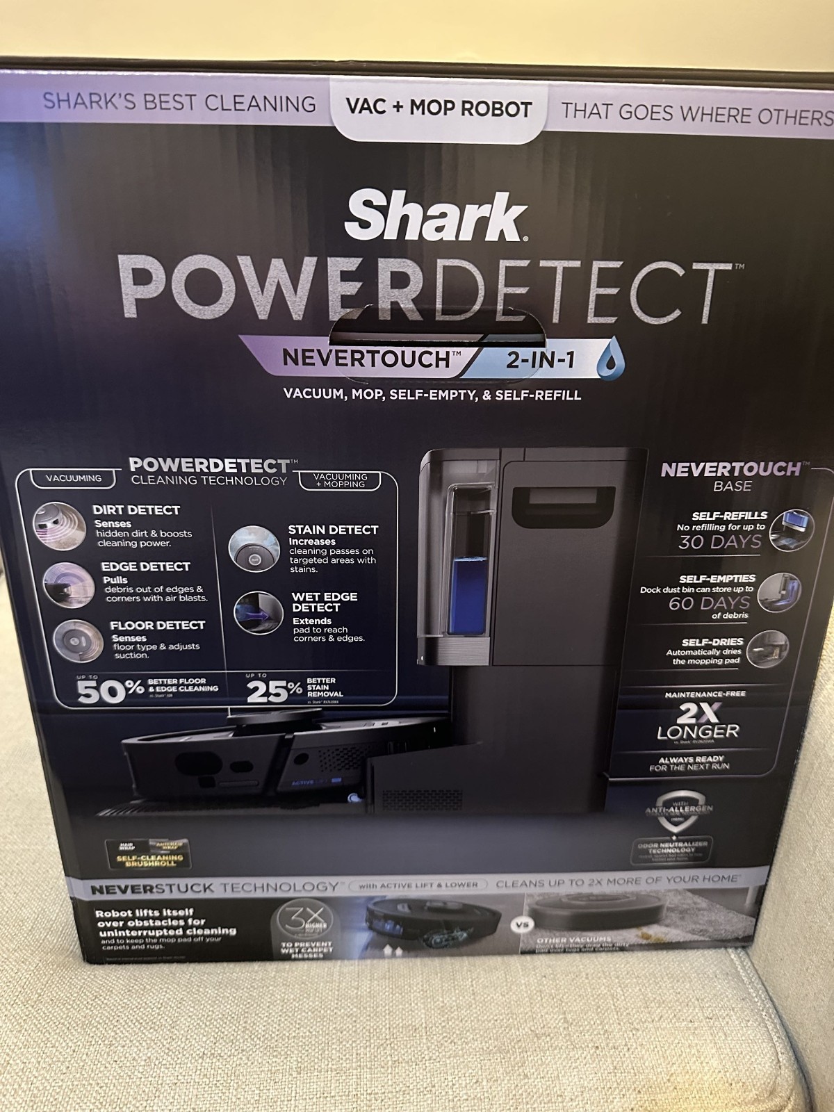 Shark RV2820YE Robot Vacuum & Mop Self-Empty/Self-Refill Auto PowerDetect