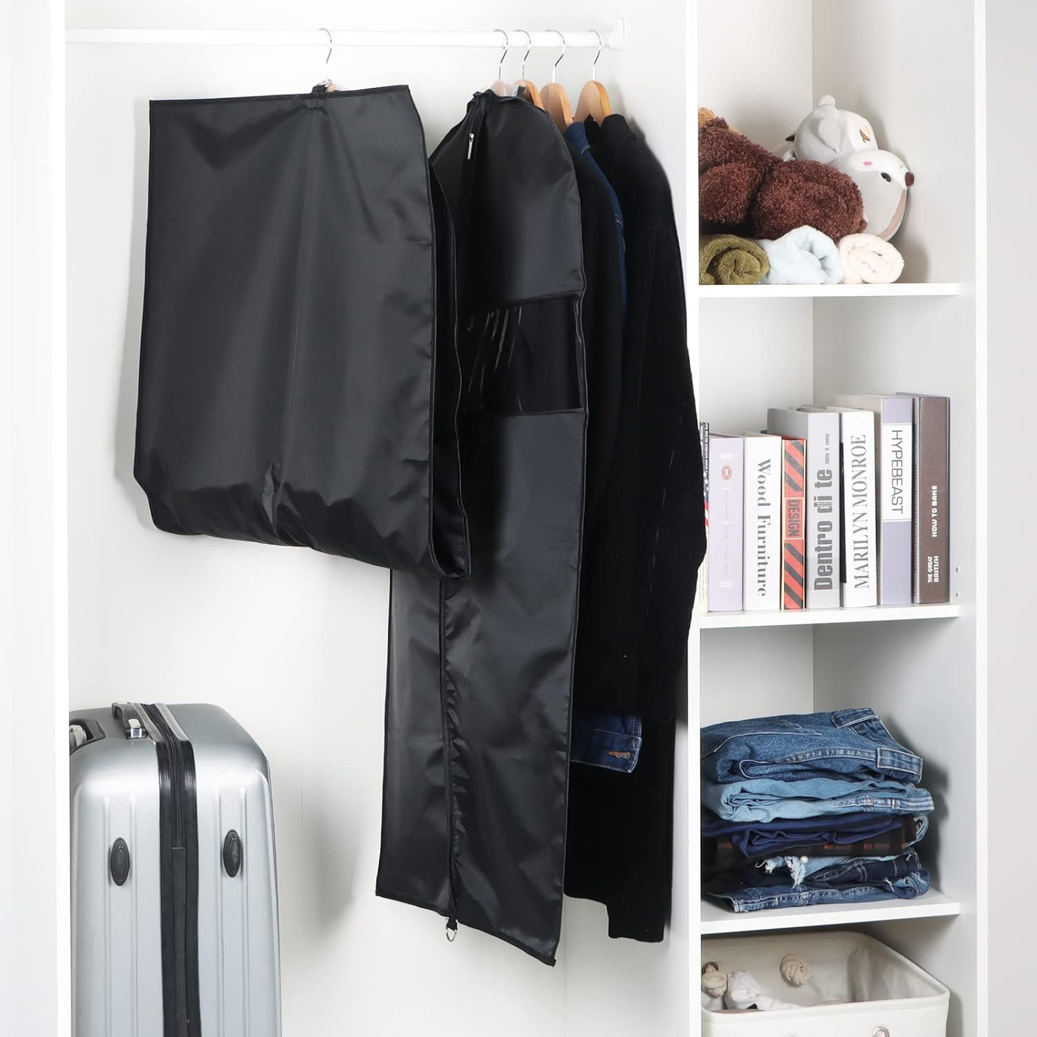 5Pcs Suit Travel Bag Garment Bag Long Dress For Hanging Clothes Carrier Cover US