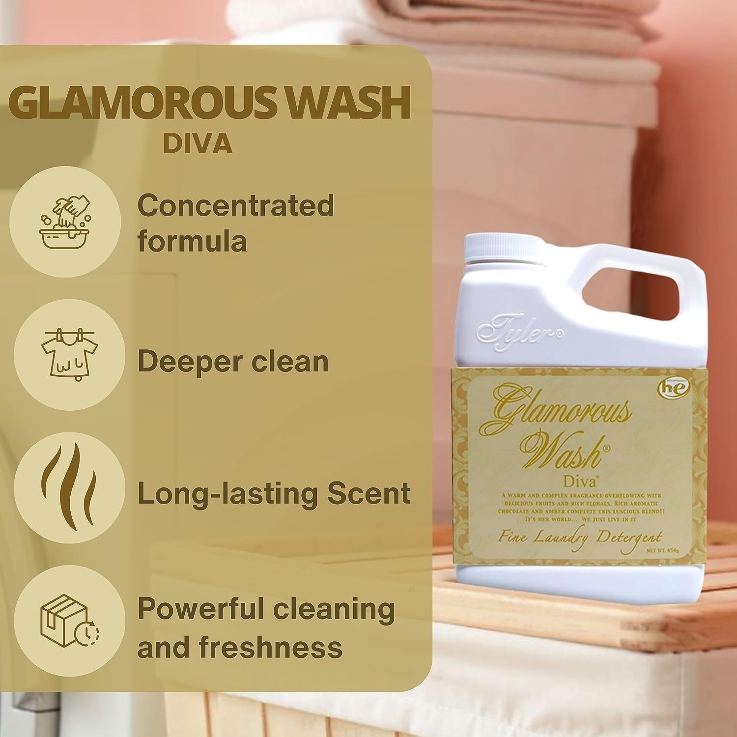 Tyler’s 16 Fl Oz Glamorous Wash & Keychain Bundle – Alluring Luxury for Laundry
