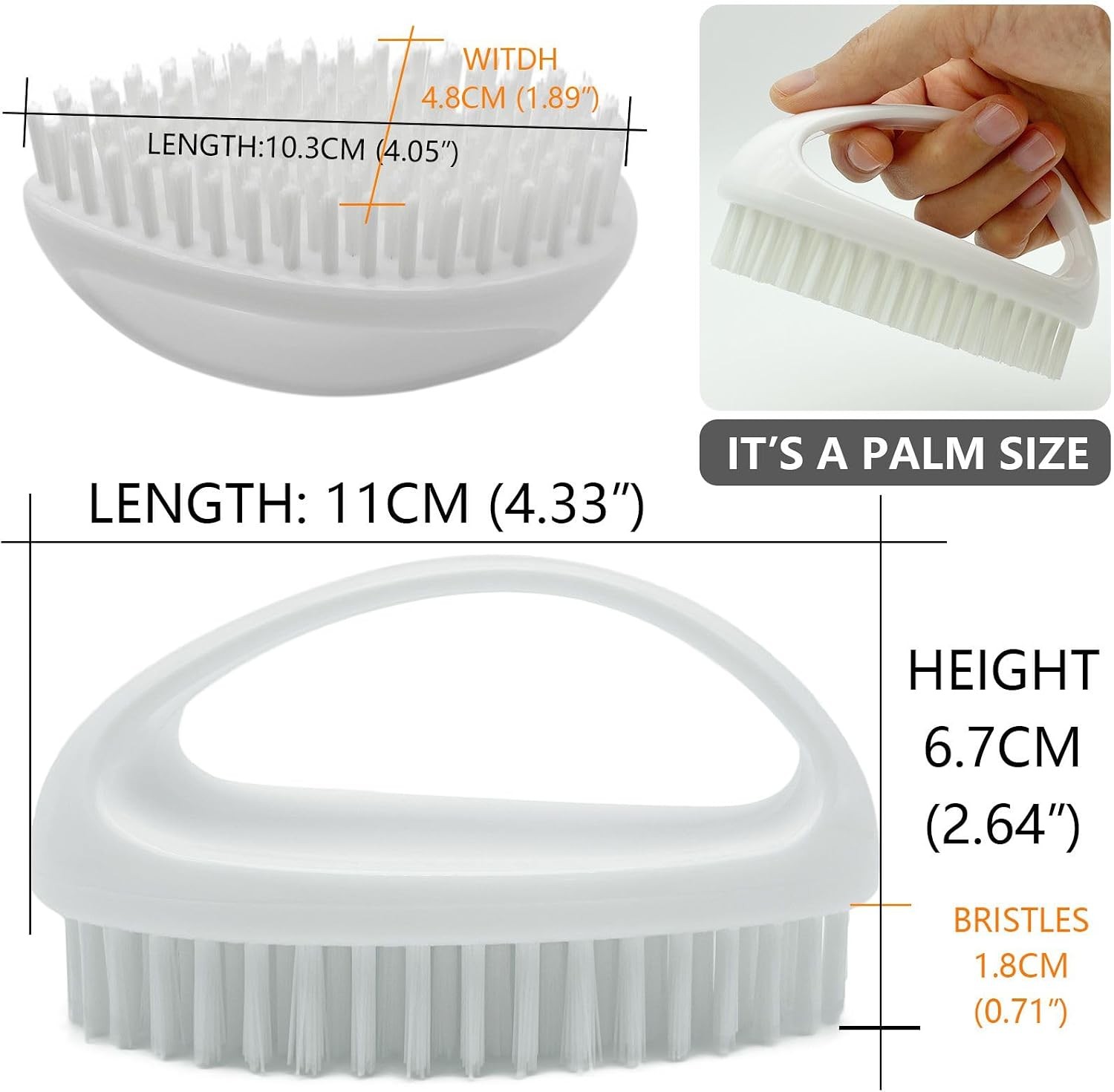 Small Scrub Brush with Stiff Nylon Bristles Heavy Duty Cleaning Brush | Good for