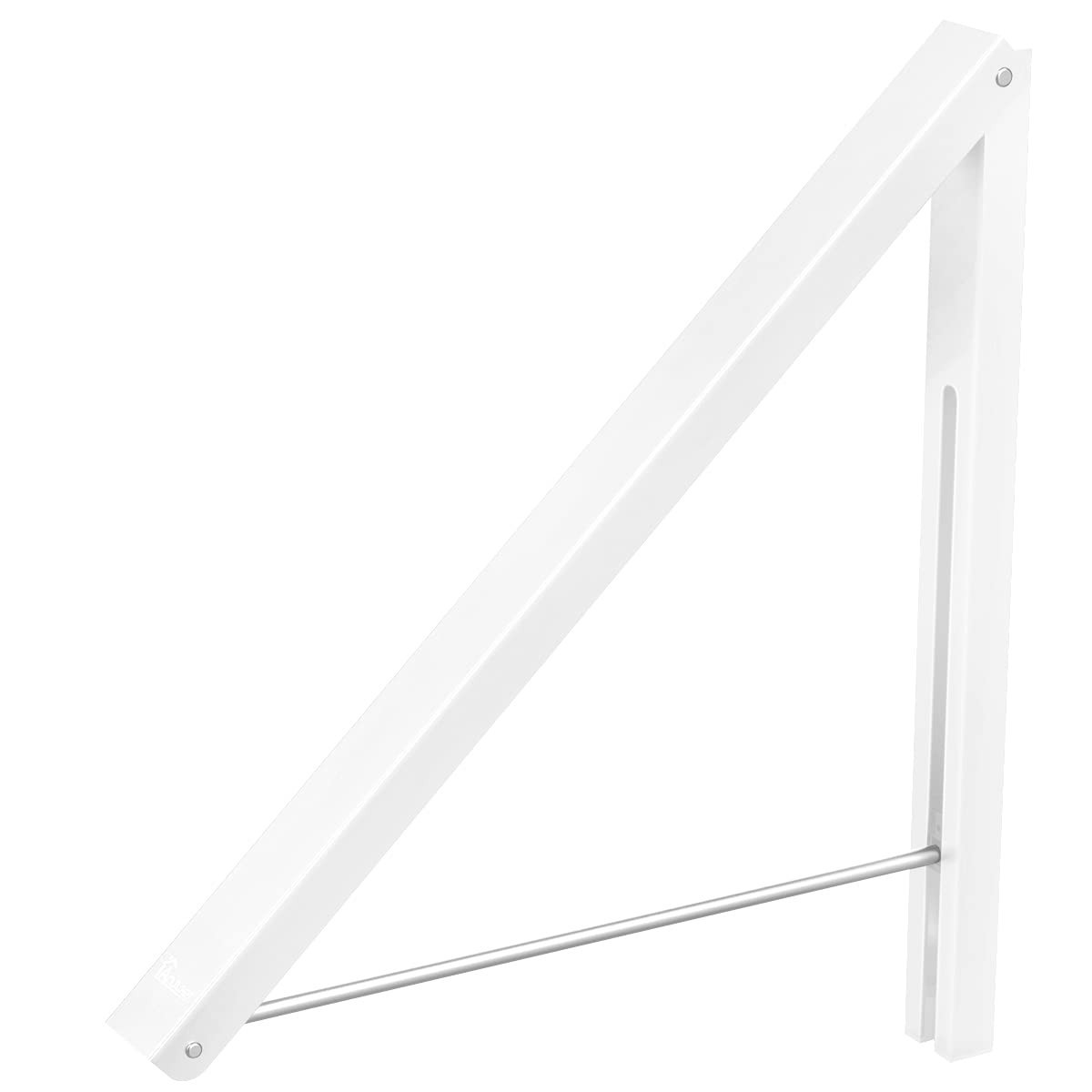 Folding Clothes Hanger Wall Mounted Retractable Rack Aluminum White Hanger
