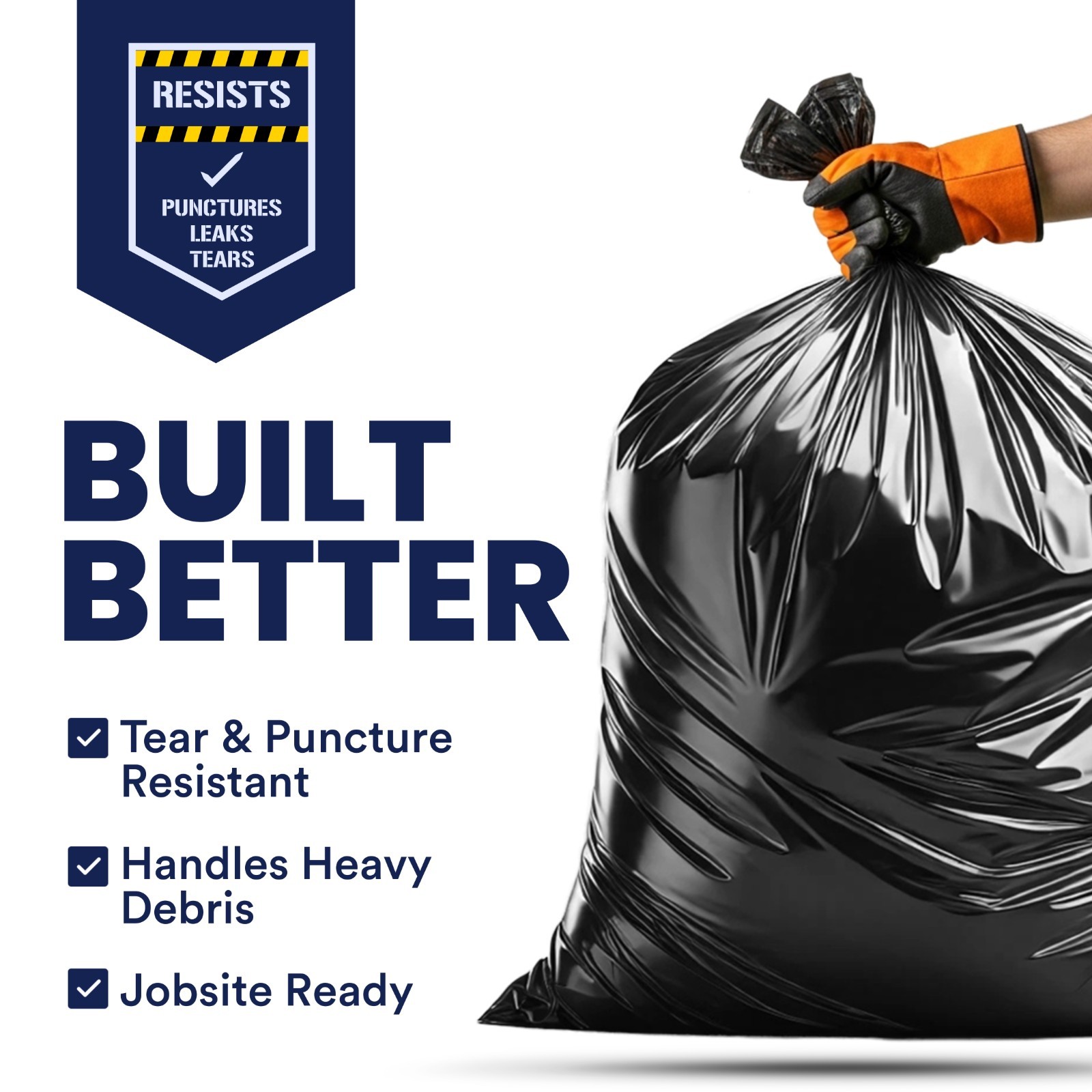 Plasticplace 42 Gallon Contractor Bags – Black, case of 50 bags