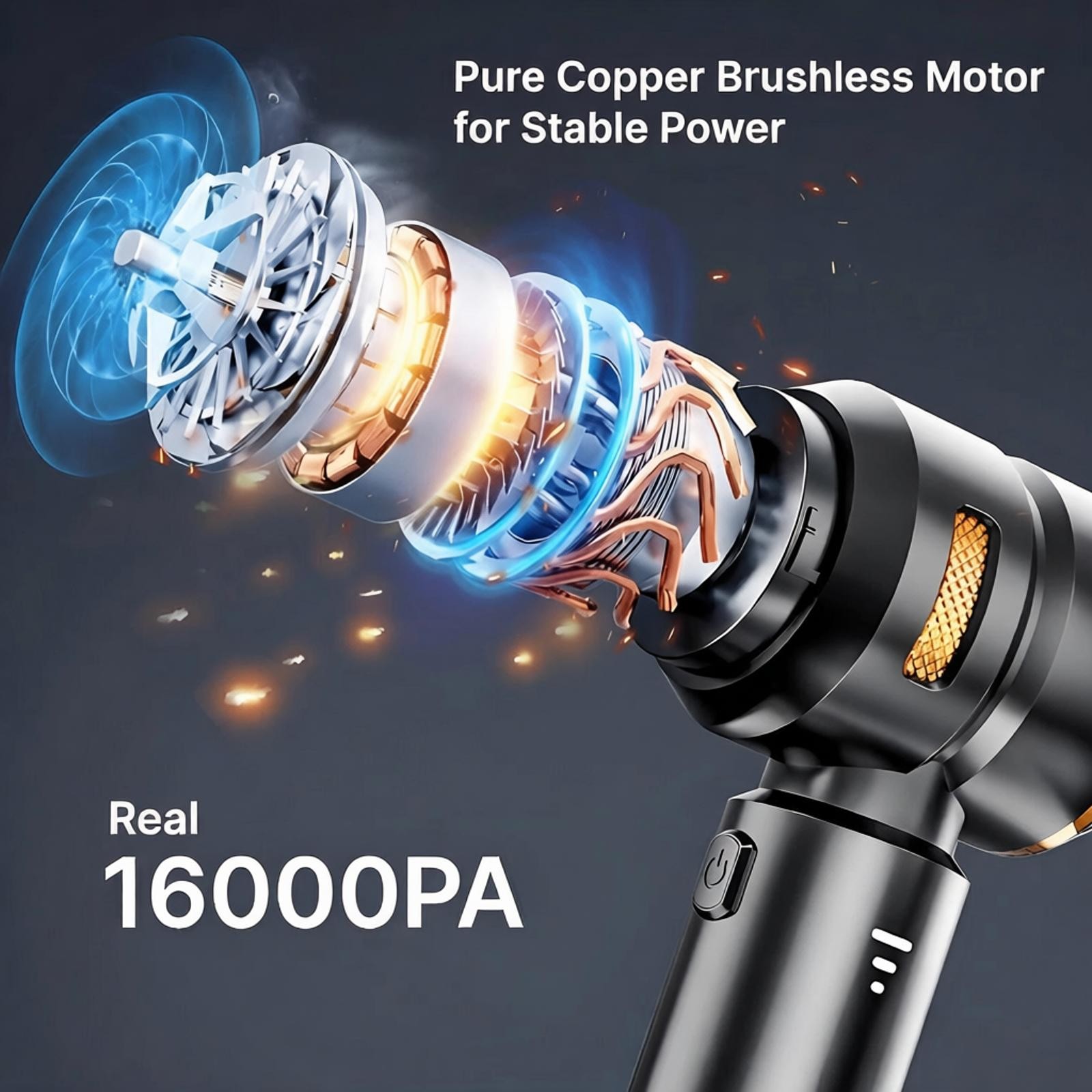 Cordless Handheld Vacuum Cleaner w/ Blower Strong Real Suction for Car and Home