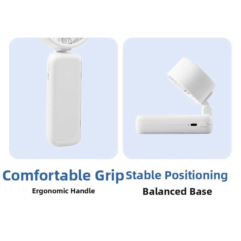 Umbrella Fan Foldable Handheld USB Rechargeable 3 ABS PP Silicone 150g