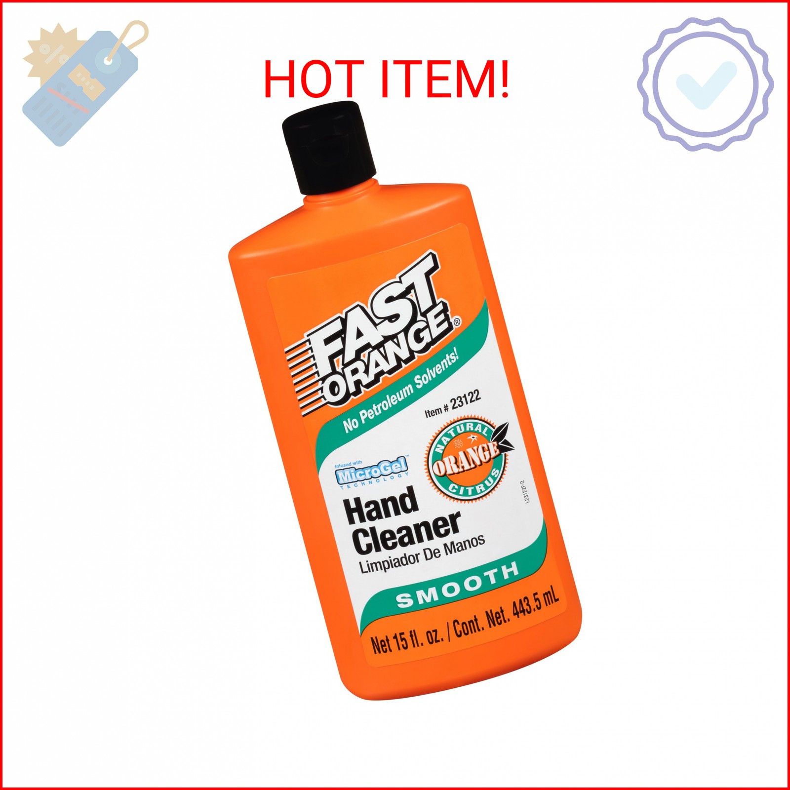 Fast Orange 23122 Smooth Lotion Hand Cleaner – 15 oz
