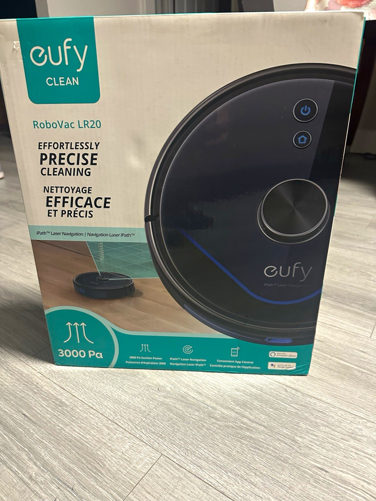 eufy RoboVac LR20 3000Pa Robotic Vacuum Laser Nav App Control Alexa Black