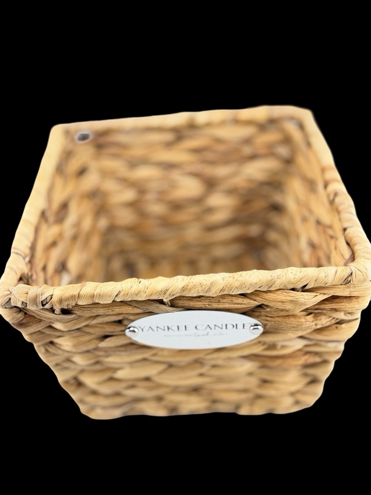 Yankee Candle Woven Storage Basket Natural Fiber Organizer Small Square Rustic