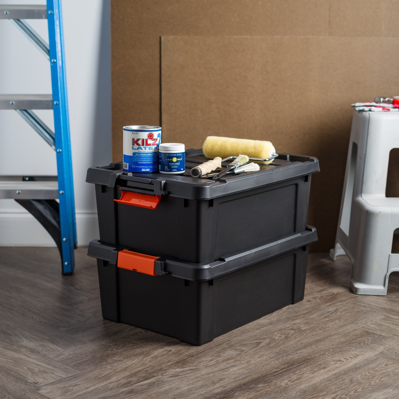 11.75 Gallon Heavy Duty Plastic Storage Bin Utility Tote Stackable Container New
