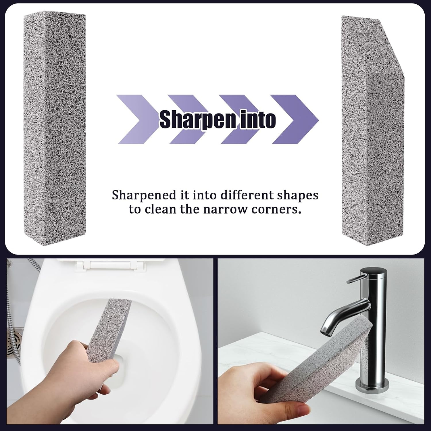 10 Pack Pumice Stone for Toilet Cleaning Bowl Stick,Powerfully Cleans Hard Water