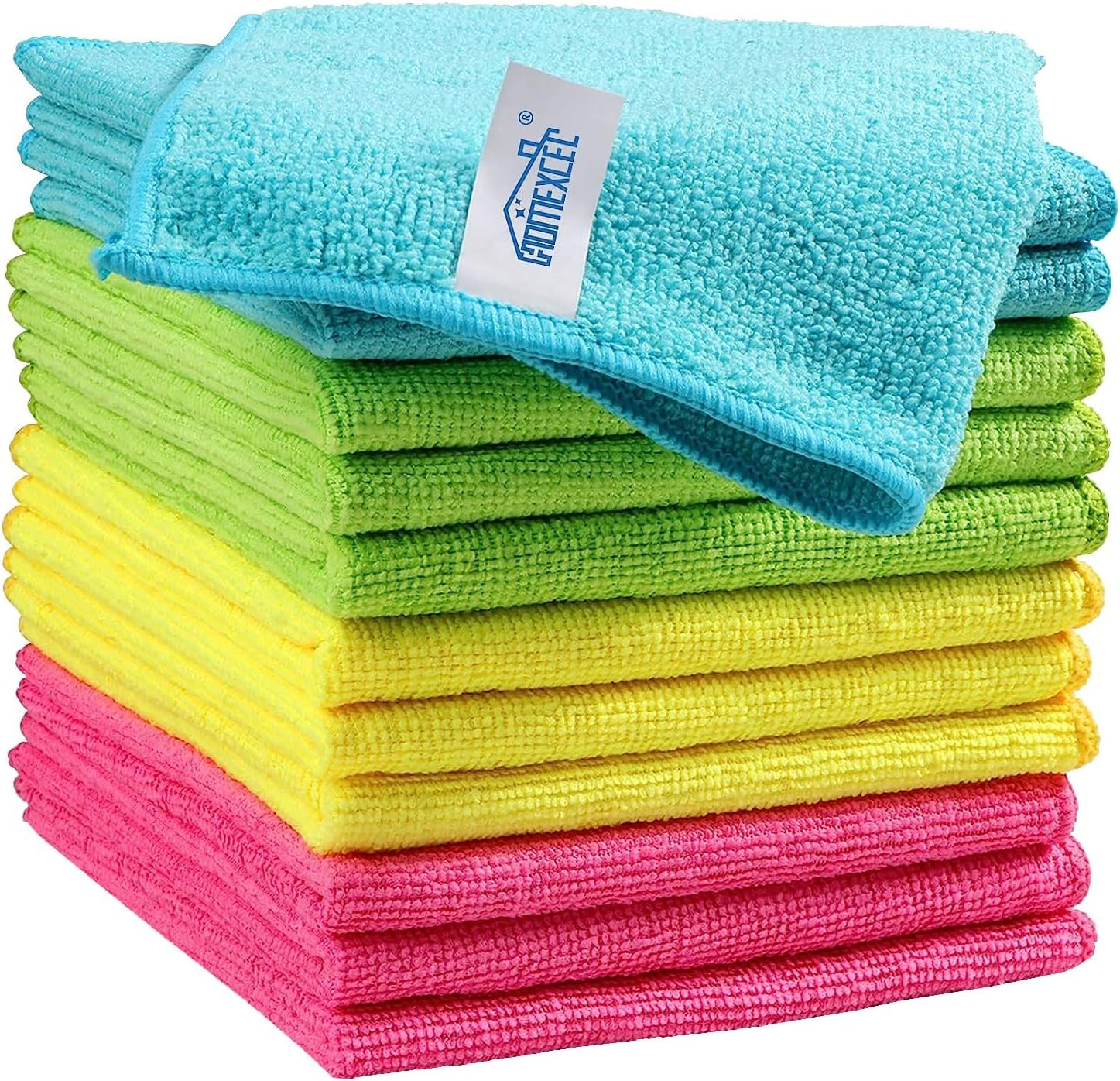 HOMEXCEL Microfiber Cleaning Cloth,12 Pack Cleaning Rags, Cleaning Towels with 4