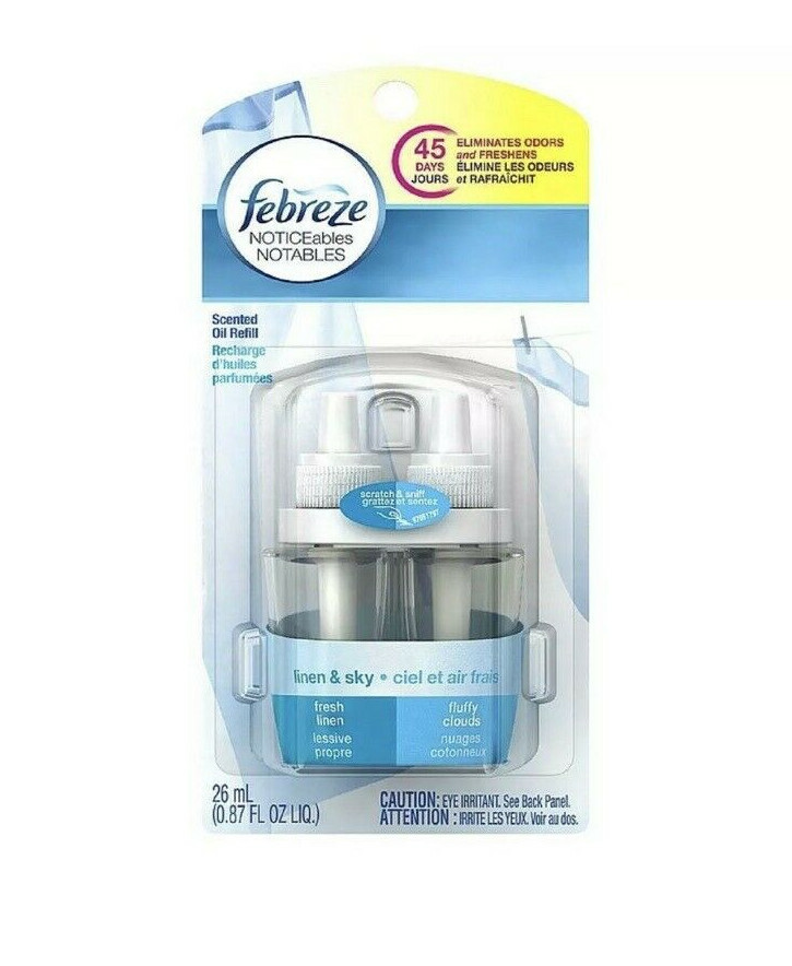 Febreze NOTICEables Dual Refill Scented Oils, Linen – Sky 0.87 oz – 1 PACK