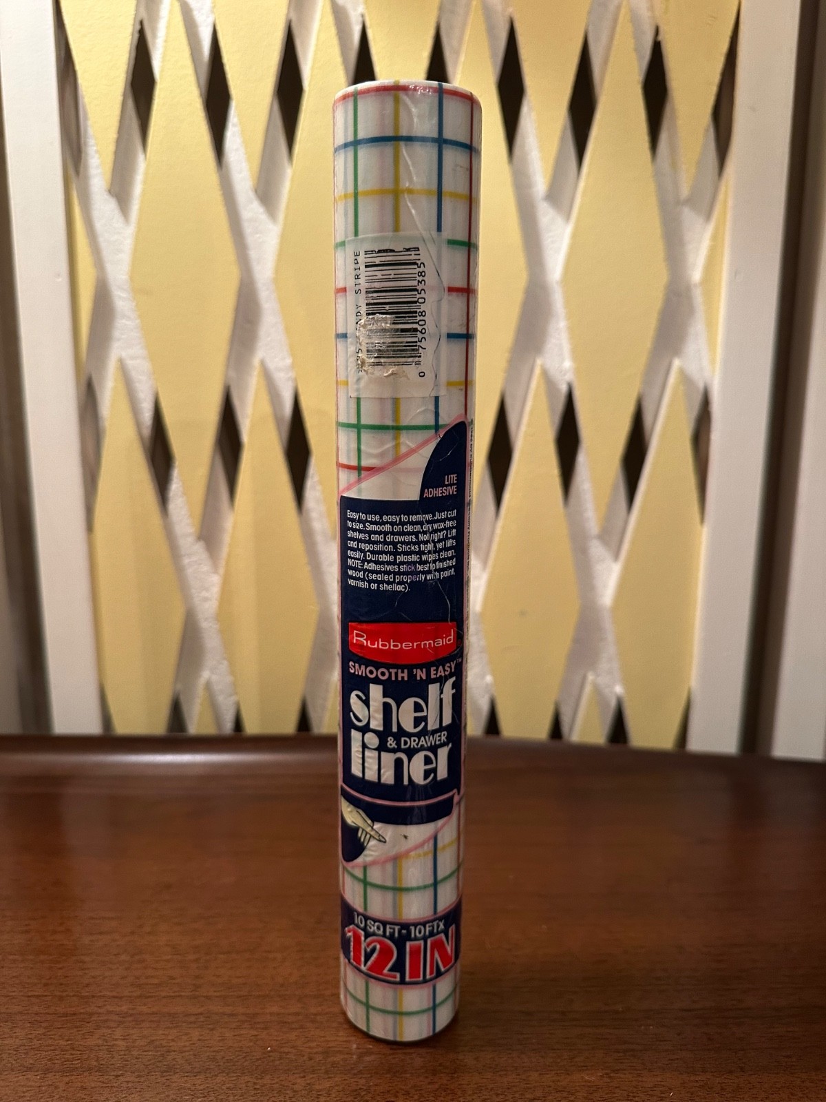 Rubbermaid Shelf Liner Primary Candy Stripe 1986 Smooth & Easy 10’ X 12” 5385