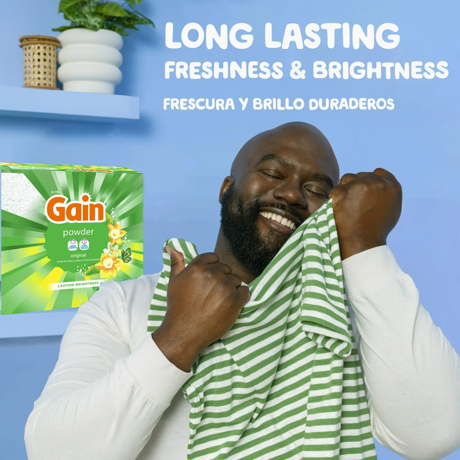 2P Gain Powder Laundry Detergent, Original Scent, 123 oz, 133 Loads