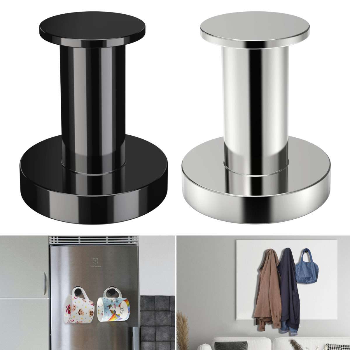 1-2 Pcs Strong Magnetic Hooks for Hanging Coats and Bags100Lbs Magnet Hook Heavy
